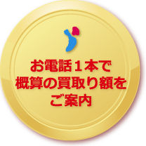 お電話1本で概算の買取り額をご案内